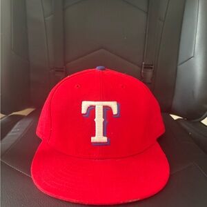 New Era Red and Blue T Fitted Cap